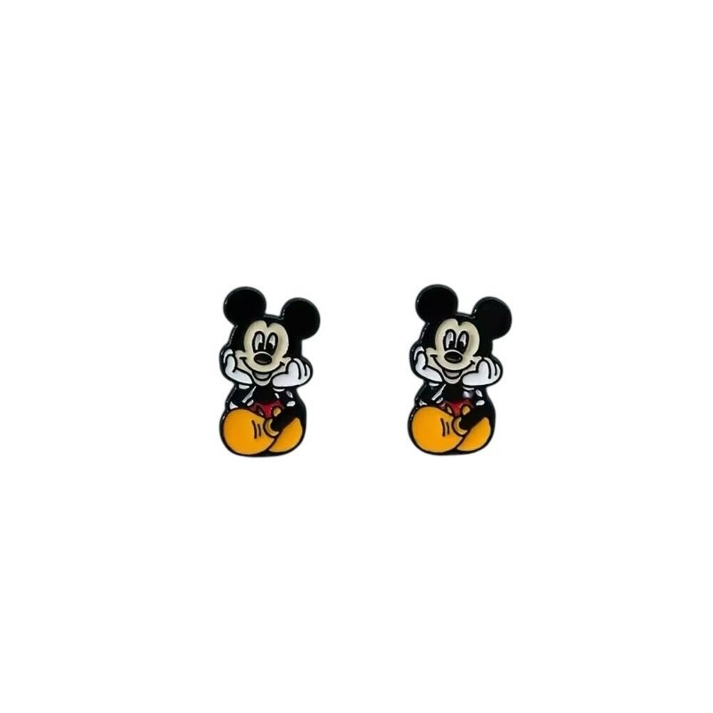 Disney Mickey Mouse Enamel Zinc Alloy Stainless Steel Stud Earrings